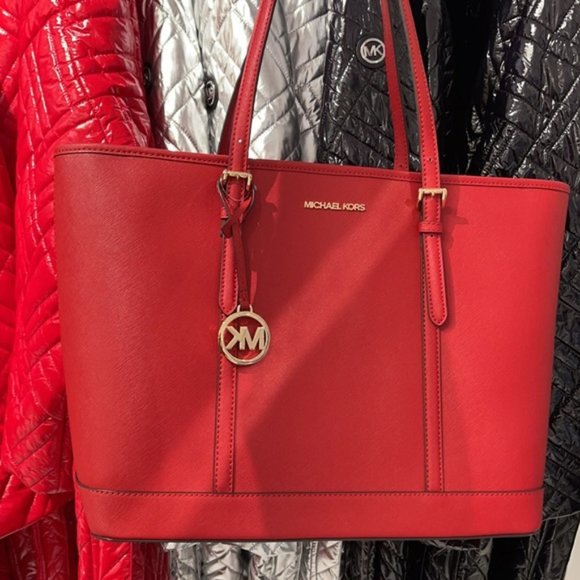Michael Kors Jet Set Travel Large Top Zip Tote Leather